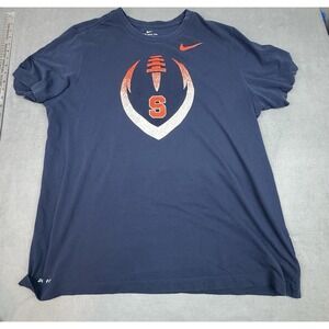 Nike Syracuse Football Shirt Mens 2XL Blue Lightweight Crew Neck NCAA Playoff